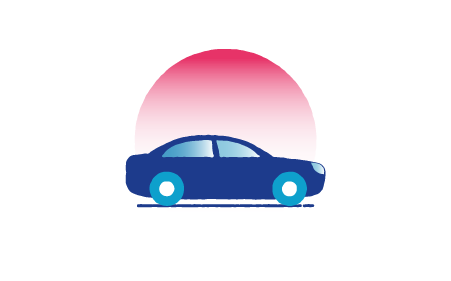 Car and sunset