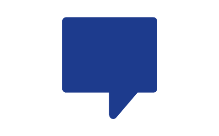 Blue icon of a speech bubble