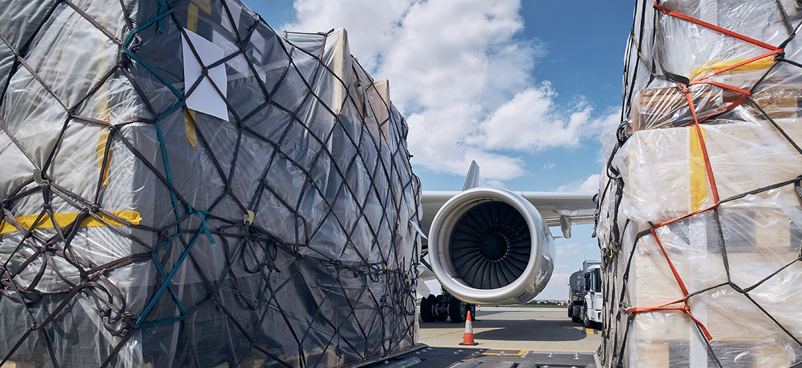 Close up photo of air freight