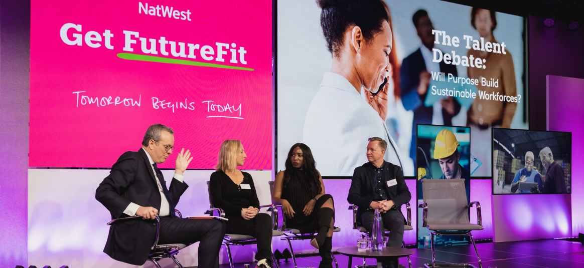 Photo of  Get FutereFit event with four speakers on stage