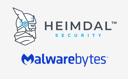 Heimdal Threat Prevention and Malwarebytes logos