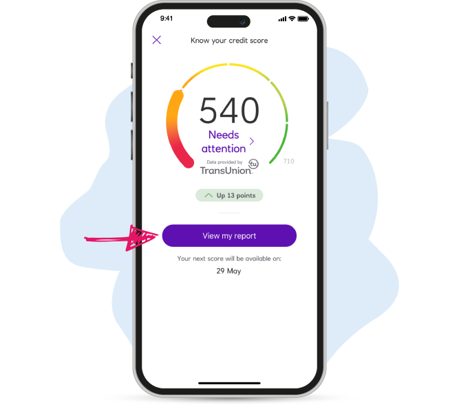Get a free credit score within the app
