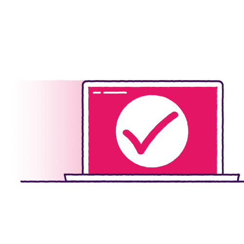 Laptop with tick